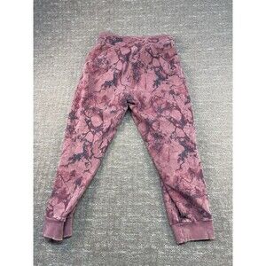 Joy Lab S Small Maroon Black Tie-Dye Sweats Pants Jogger Drawstring, Waste